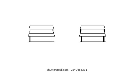 desk set icon with white background vector stock illustration