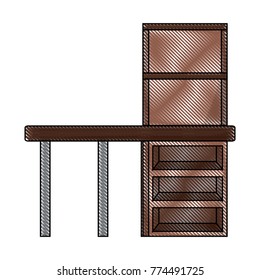 desk with shelves icon