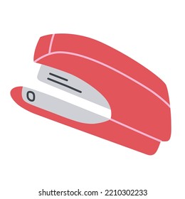 Desk stapler icon, office supplies doodle, vector illustration of desktop stapler, stationery items for school and business, isolated colored clipart on white background