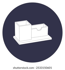 desk stationery holder icon vector illustration design
