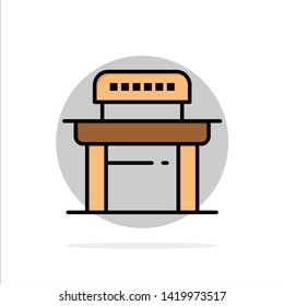 Desk, Student, Chair, School Abstract Circle Background Flat color Icon
