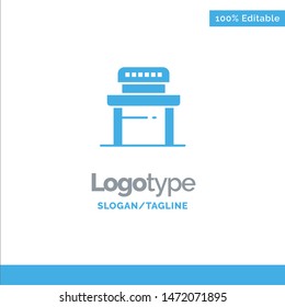 Desk, Student, Chair, School Blue Business Logo Template