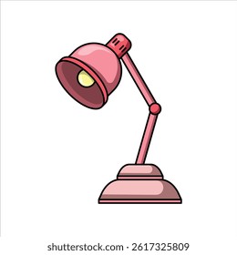 Desk Study Lamp Colorful Vector Illustration For Stationery and Education Design Theme.