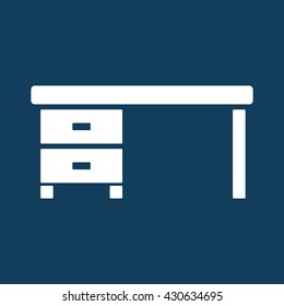desk table desktop workplace icon on color background