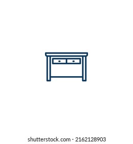 Desk Table Furniture line icon. linear style sign for mobile concept and web design. Desk Table Furniture outline vector icon. Symbol, logo illustration. Vector graphic