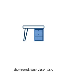 Desk Table Furniture line icon. linear style sign for mobile concept and web design. Desk Table Furniture outline vector icon. Symbol, logo illustration. Vector graphic