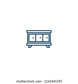 Desk Table Furniture line icon. linear style sign for mobile concept and web design. Desk Table Furniture outline vector icon. Symbol, logo illustration. Vector graphic