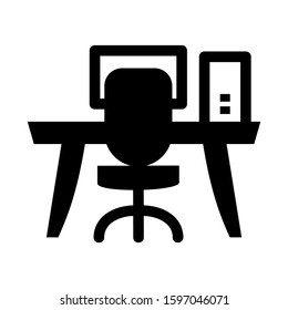desk table icon isolated sign symbol vector illustration - high quality black style vector icons
