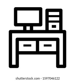 desk table icon isolated sign symbol vector illustration - high quality black style vector icons
