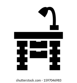desk table icon isolated sign symbol vector illustration - high quality black style vector icons
