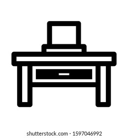 desk table icon isolated sign symbol vector illustration - high quality black style vector icons
