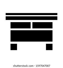 desk table icon isolated sign symbol vector illustration - high quality black style vector icons
