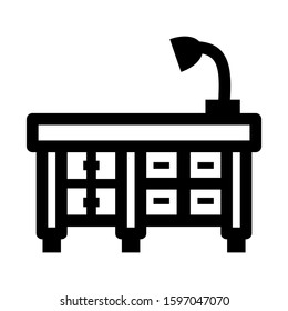 desk table icon isolated sign symbol vector illustration - high quality black style vector icons
