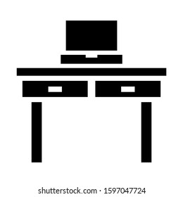 desk table icon isolated sign symbol vector illustration - high quality black style vector icons
