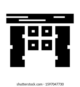 desk table icon isolated sign symbol vector illustration - high quality black style vector icons
