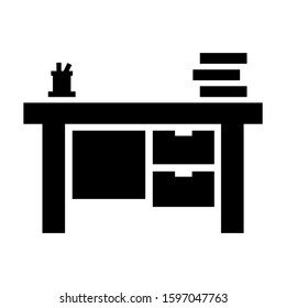 desk table icon isolated sign symbol vector illustration - high quality black style vector icons
