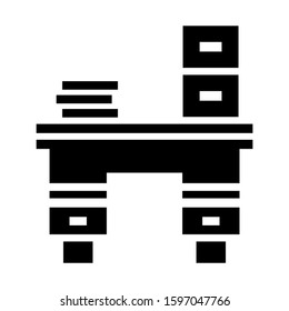 desk table icon isolated sign symbol vector illustration - high quality black style vector icons
