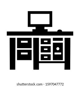 desk table icon isolated sign symbol vector illustration - high quality black style vector icons

