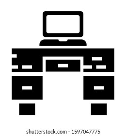 desk table icon isolated sign symbol vector illustration - high quality black style vector icons
