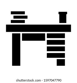 desk table icon isolated sign symbol vector illustration - high quality black style vector icons
