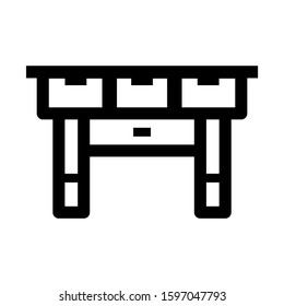 desk table icon isolated sign symbol vector illustration - high quality black style vector icons
