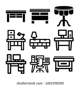 desk table icon isolated sign symbol vector illustration - Collection of high quality black style vector icons
