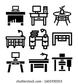 desk table icon isolated sign symbol vector illustration - Collection of high quality black style vector icons
