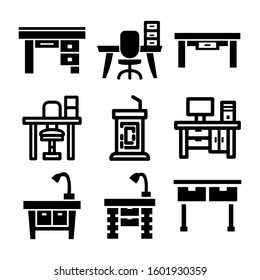 desk table icon isolated sign symbol vector illustration - Collection of high quality black style vector icons
