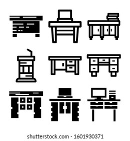 desk table icon isolated sign symbol vector illustration - Collection of high quality black style vector icons

