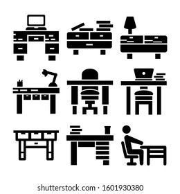 desk table icon isolated sign symbol vector illustration - Collection of high quality black style vector icons
