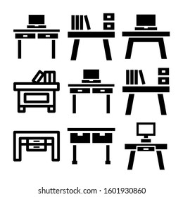 desk table icon isolated sign symbol vector illustration - Collection of high quality black style vector icons
