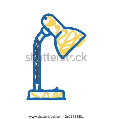 desk table lamp doodle icon sketch vector. desk table lamp sign. isolated symbol illustration