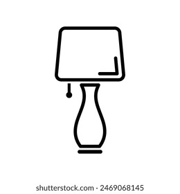 Desk, table lamp editable outline vector icon
