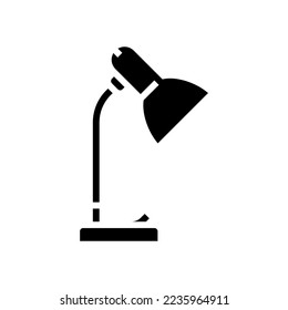 vector de icono de glifo de lámpara de mesa de escritorio. señal de la lámpara de mesa de escritorio. ilustración de símbolo aislado