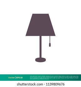 Desk, Table Lamp Icon Vector Logo Template Illustration Design. Vector EPS 10.