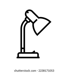 vector de icono de línea de lámpara de mesa de escritorio. señal de la lámpara de mesa de escritorio. símbolo de contorno aislado ilustración negra