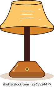 Clipart vectorial de la lámpara de mesa de escritorio aislado sobre fondo blanco.