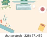 Desk top flat lay design