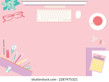Desk top flat lay design