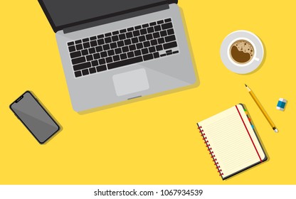 Desk Top View For working