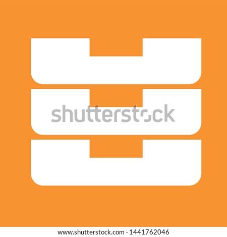 Desk tray icon, stock vector illustration, EPS10.