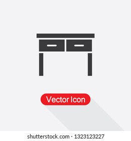 Desk With Two Drawers Icon Vector Illustration Eps10