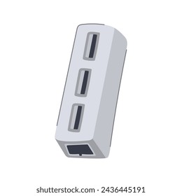desk usb hub cartoon. pc input, line data, laptop hardware desk usb hub sign. isolated symbol vector illustration
