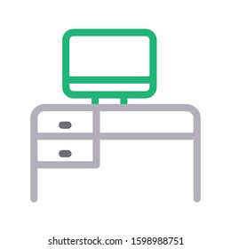 desk vector color line icon 