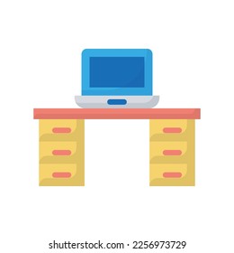 Desk Vector Flat Icon Design illustration. Furniture Symbol on White background EPS 10 File