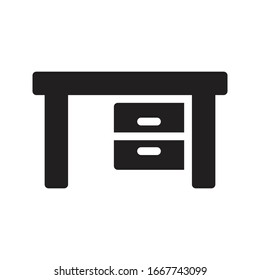 desk vector glyph flat icon 