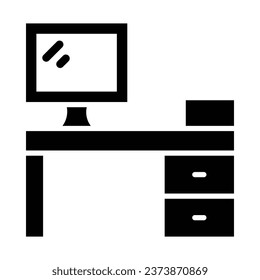 Desk Vector Glyph Icon For Personal And Commercial Use.

