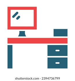 Desk Vector Glyph Two Color Icons For Personal And Commercial Use.
