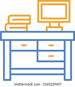 Desk vector icon. Can be used for printing, mobile and web applications.