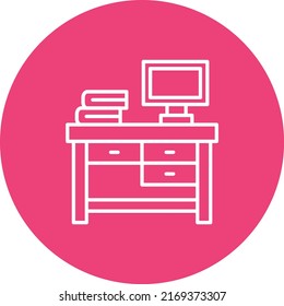 Desk vector icon. Can be used for printing, mobile and web applications.